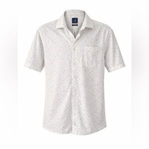 Johnnie-O Prep-Formance Button Shirt Mens Medium White Pattern Golf Surf